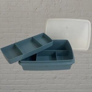 Tupperware Tuppercraft 767 Divided Stow-N-Go Sewing Crafts Tackle Box Vintage